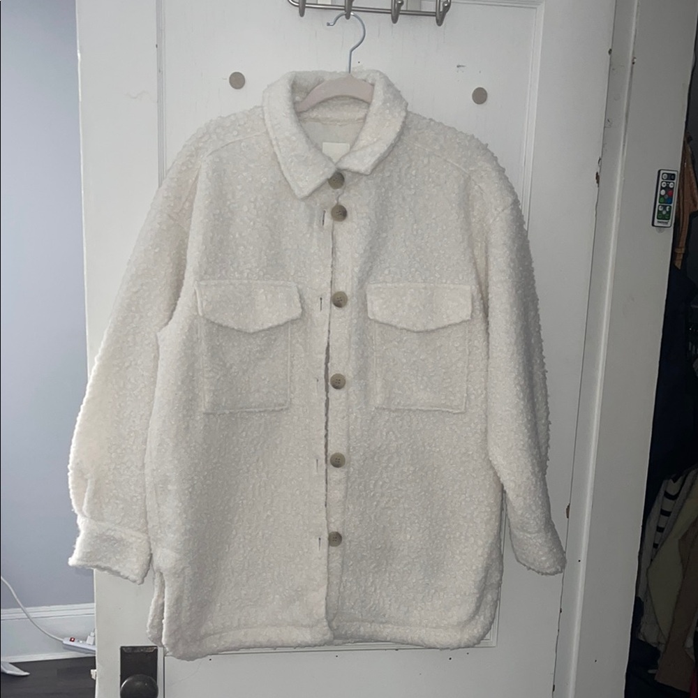 NWT H&M White Sherpa Jacket